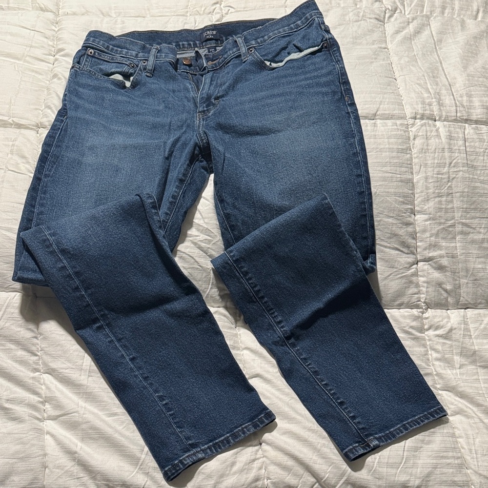 J. Crew Men's Straight Jeans - Dark Blue